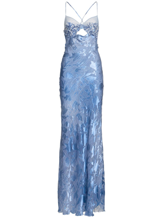 Ermanno Scervino: Flower embroidered long dress - women_0 | Luisa Via Roma