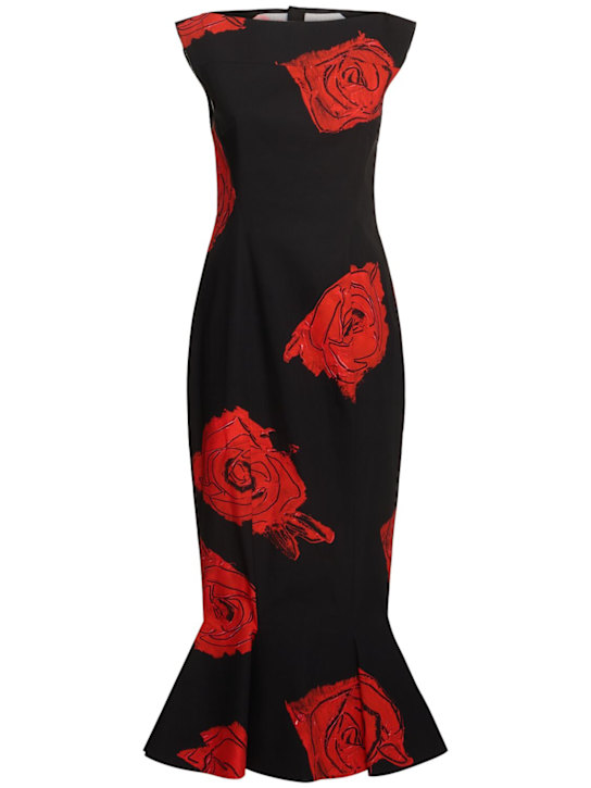 Marni: Juno printed heavy cotton poplin dress - women_0 | Luisa Via Roma