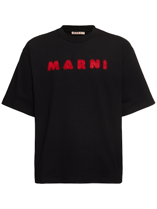 Marni: Unbrushed cotton t-shirt - men_0 | Luisa Via Roma