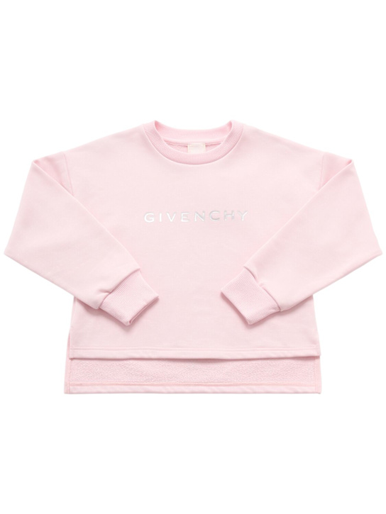 Givenchy: Felpa in cotone organico e poly - kids-girls_0 | Luisa Via Roma