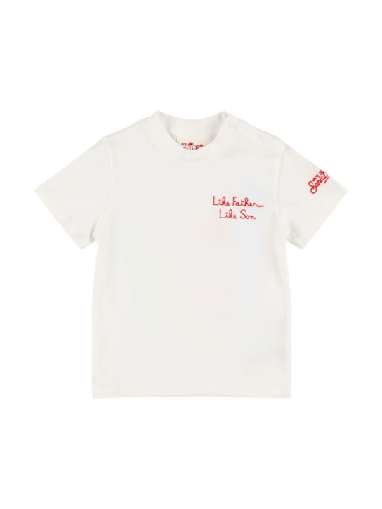 Mc2 Saint Barth: Camiseta de algodón estampada - Blanco - kids-boys_0 | Luisa Via Roma