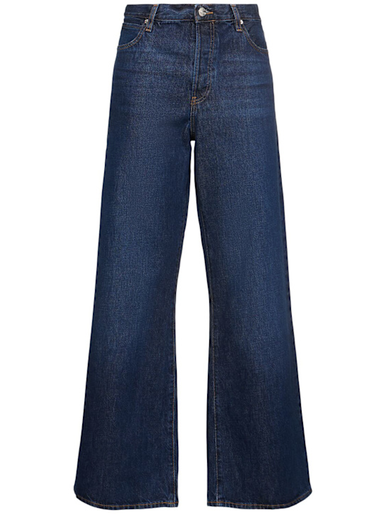 Frame: The loose cotton mid rise wide jeans - Blue - women_0 | Luisa Via Roma