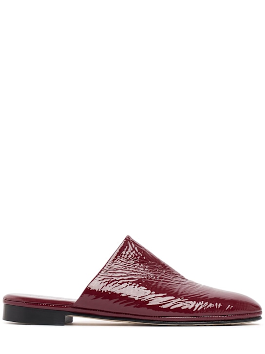 Alberta Ferretti: 25mm Patent leather sabot mules - women_0 | Luisa Via Roma