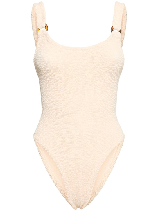 Hunza G: Domino one piece swimsuit - Beige - women_0 | Luisa Via Roma
