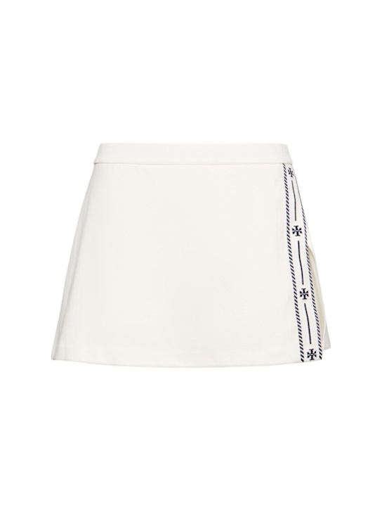 Twill knit tennis mini skirt - Thumbnail 1