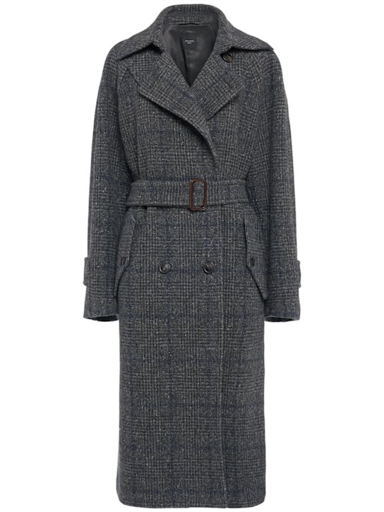 Weekend Max Mara: Sestri belted tweed virgin wool coat - women_0 | Luisa Via Roma