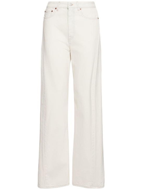 MM6 Maison Margiela: Mid rise straight jeans - women_0 | Luisa Via Roma