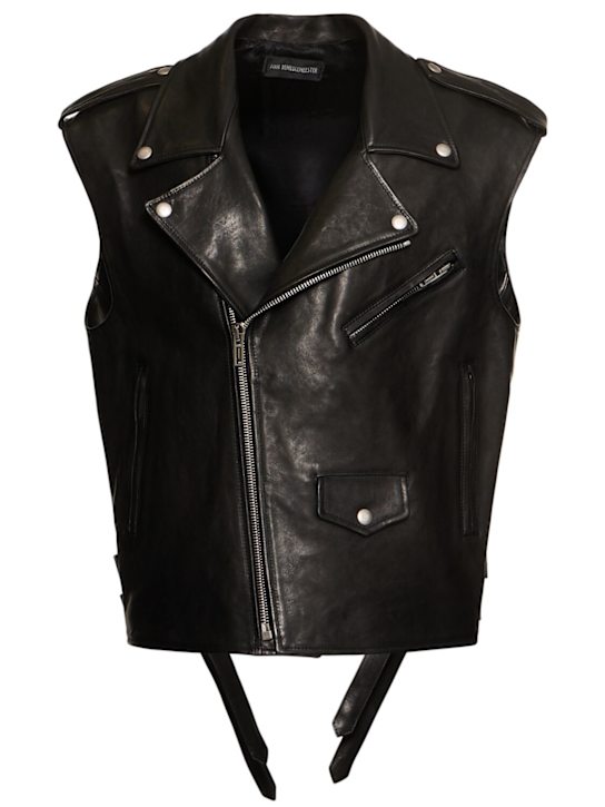 Ann Demeulemeester: Faltin leather vest - men_0 | Luisa Via Roma