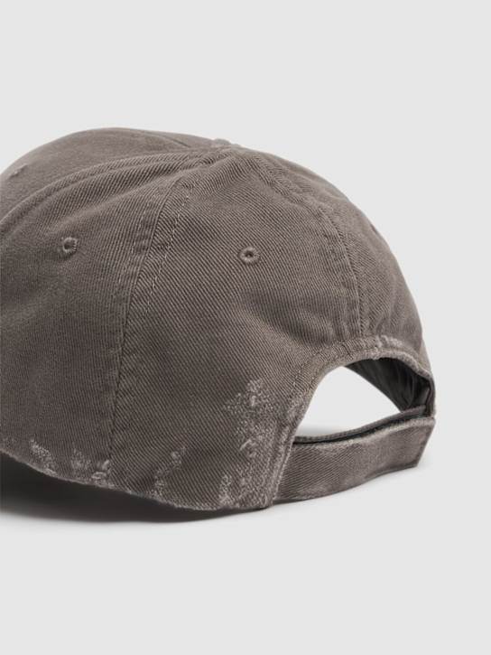Balenciaga: Cotton drill baseball cap - Smoked Grey - men_3 | Luisa Via Roma