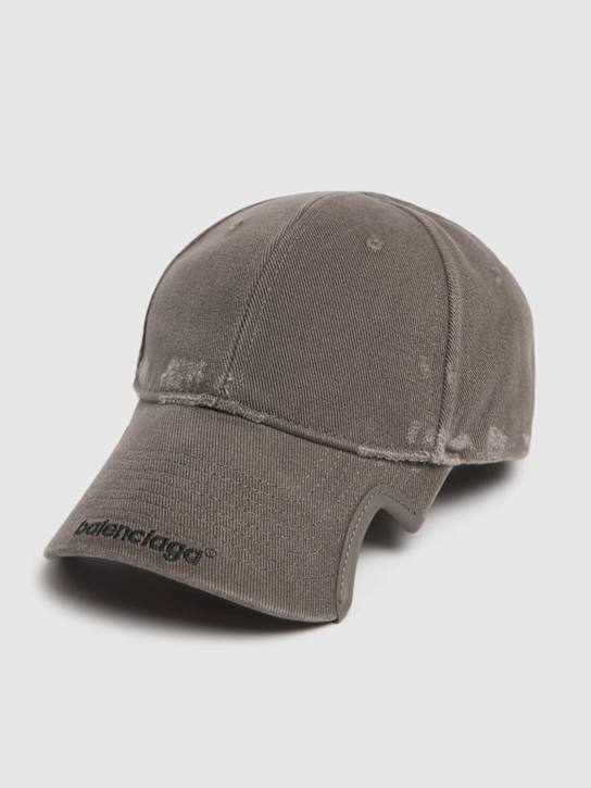 Balenciaga: Cotton drill baseball cap - Smoked Grey - men_2 | Luisa Via Roma