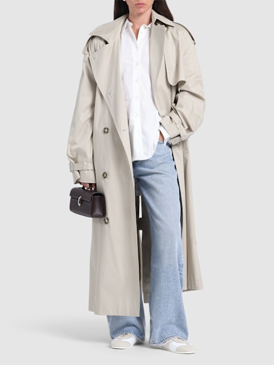 Light cotton oversize trench coat - Thumbnail 2