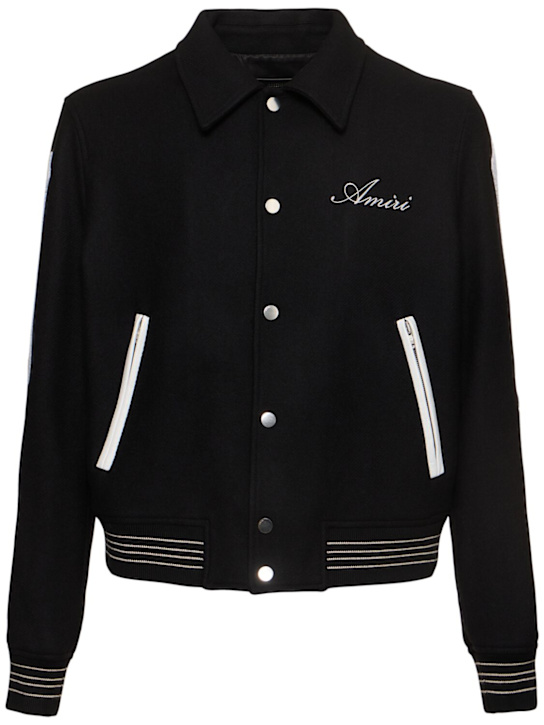Amiri: Bones varsity wool jacket - men_0 | Luisa Via Roma