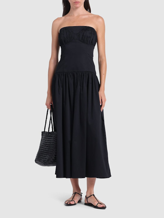 Lauryn stretch cotton strapless dress - Thumbnail 2
