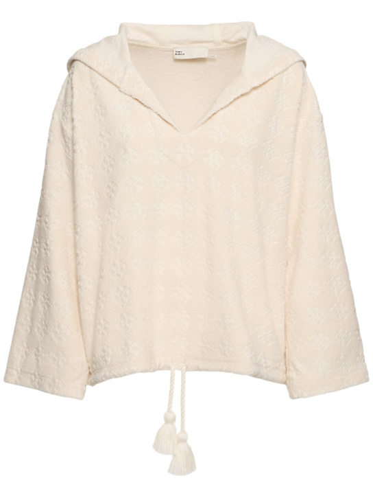 Terry jacquard logo hoodie - Thumbnail 1