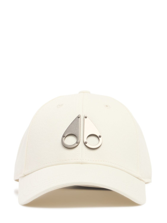 Moose Knuckles: Logo cotton baseball cap - White - men_0 | Luisa Via Roma