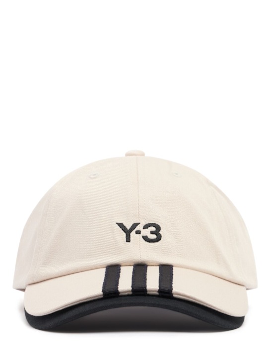 Y-3: Baseballkappe aus Baumwolle mit Stickerei „3S“ - men_0 | Luisa Via Roma