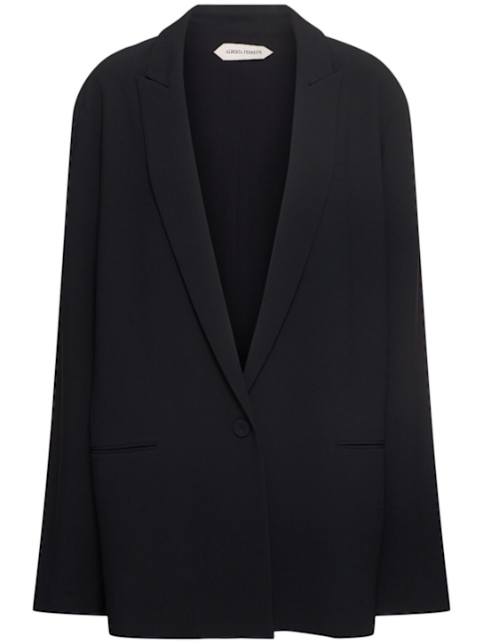Alberta Ferretti: Cut out viscose blend blazer - women_0 | Luisa Via Roma