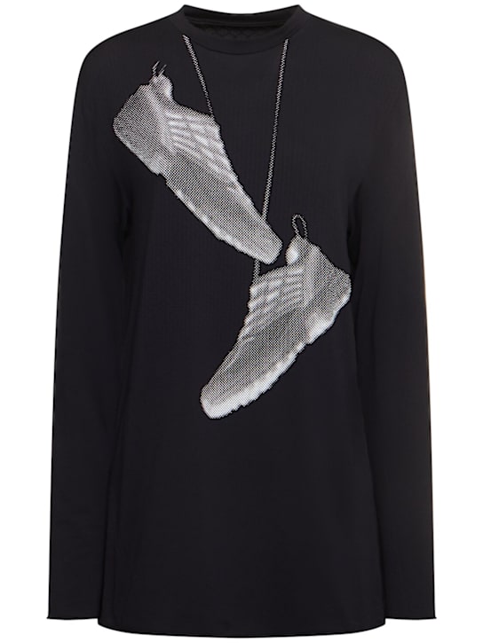 MM6 Maison Margiela: MM6 X Salomon jersey sweatshirt - women_0 | Luisa Via Roma