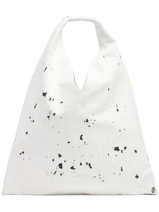 MM6 Maison Margiela: Classic Japanese grain leather tote bag - women_0 | Luisa Via Roma