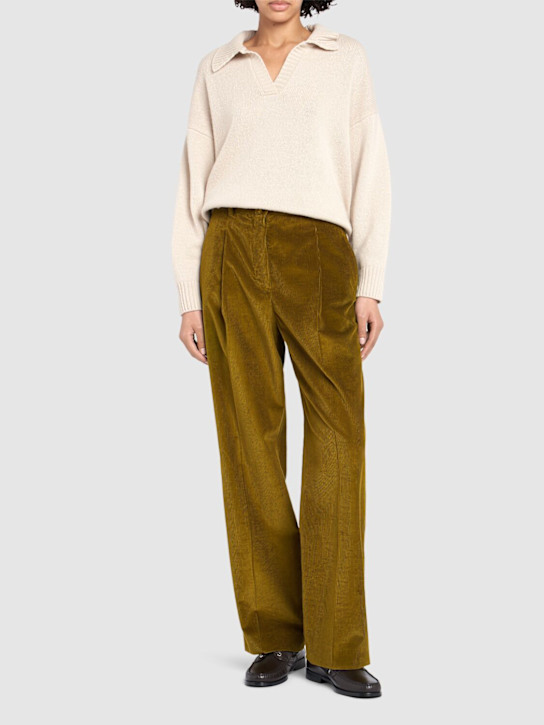 Weekend Max Mara: Ordine cotton velvet flared pants - women_1 | Luisa Via Roma