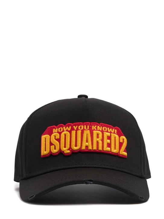 Dsquared2: Dsquared2 cotton baseball hat - Black - men_0 | Luisa Via Roma