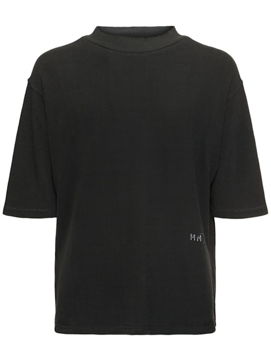 Maison Margiela: Reverse cotton terry t-shirt - men_0 | Luisa Via Roma
