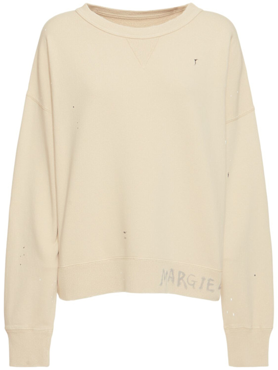 Maison Margiela: Cotton crewneck sweatshirt - women_0 | Luisa Via Roma