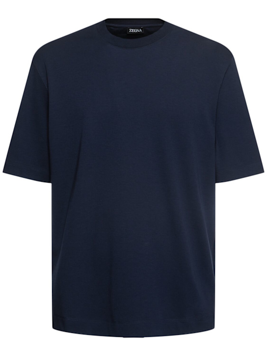 Zegna: Cotton & silk t-shirt - men_0 | Luisa Via Roma