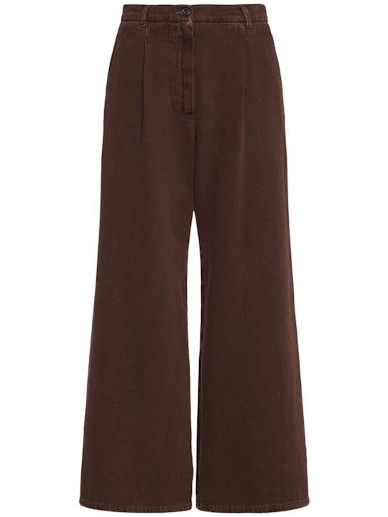 Weekend Max Mara: Nanda cotton wide leg jeans - women_0 | Luisa Via Roma
