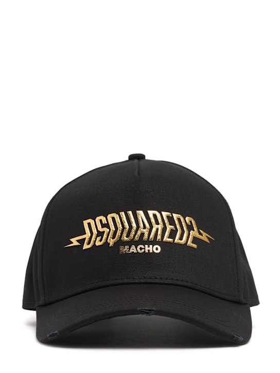 Dsquared2: Gorra de baseball de algodón - Negro - men_0 | Luisa Via Roma