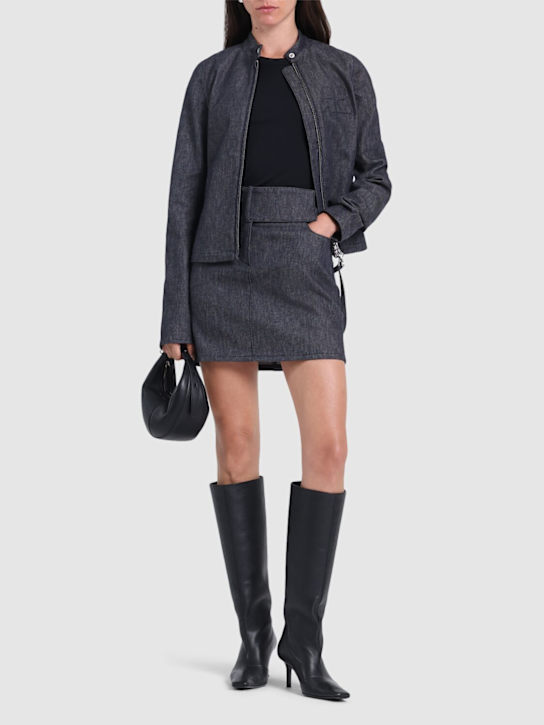 Courrèges: Belted denim mini skirt - women_1 | Luisa Via Roma