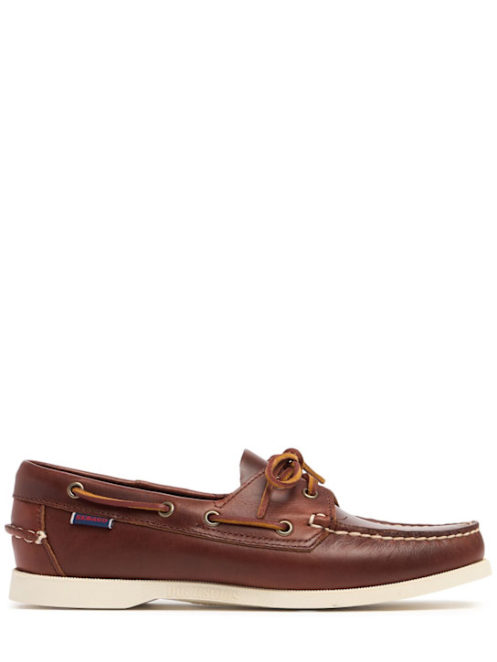Sebago: Dockside Portland leather boat shoes - women_0 | Luisa Via Roma