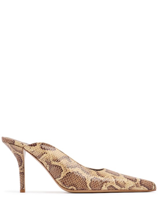 Gia Borghini: Mules Abella in pelle stampa pitone 85mm - women_0 | Luisa Via Roma