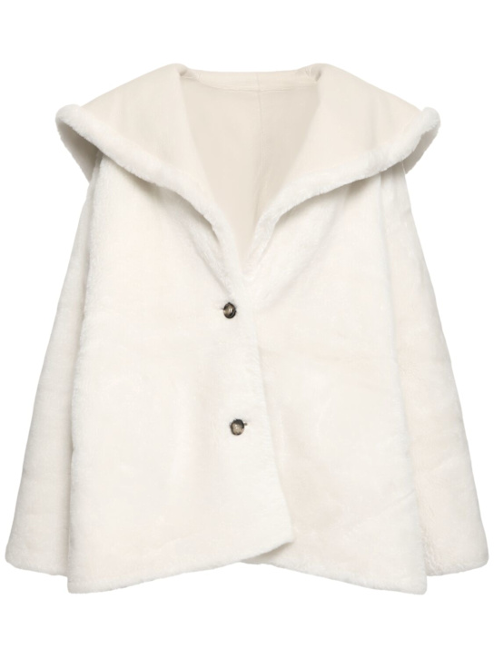 Alberta Ferretti: Single breast plush jacket - women_0 | Luisa Via Roma