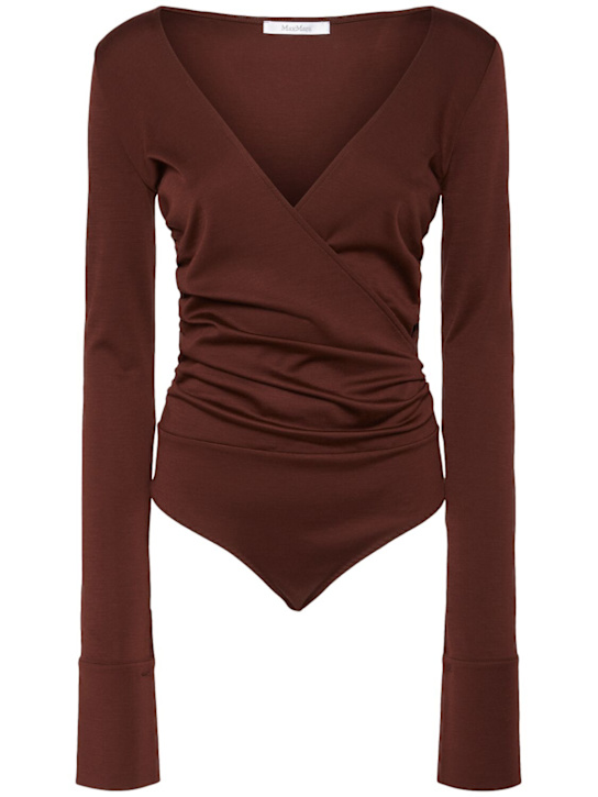 Max Mara: Nigella垂褶羊毛连体衣 - women_0 | Luisa Via Roma