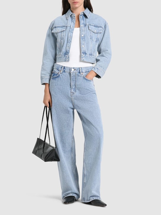 Wardrobe.nyc: Cropped denim jacket - Blue - women_1 | Luisa Via Roma