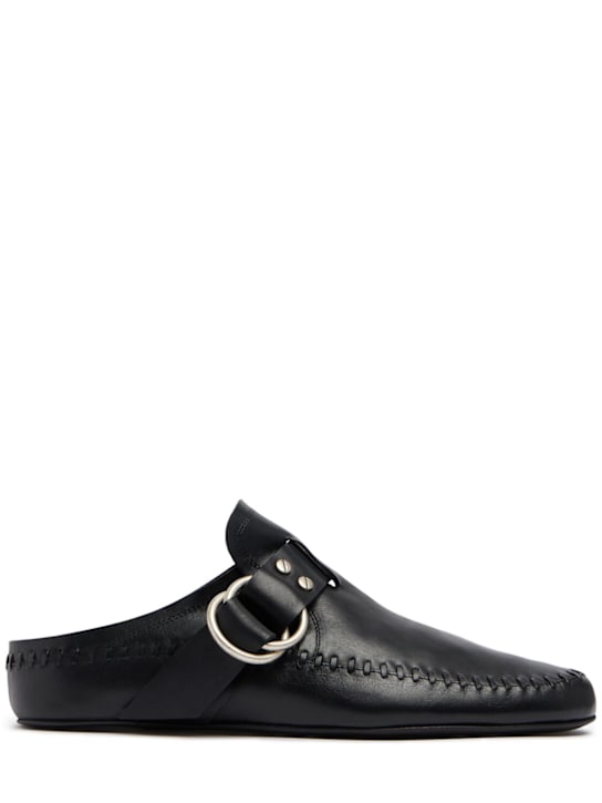 Ann Demeulemeester: Ande soft shade rounded toe mules - Siyah - men_0 | Luisa Via Roma