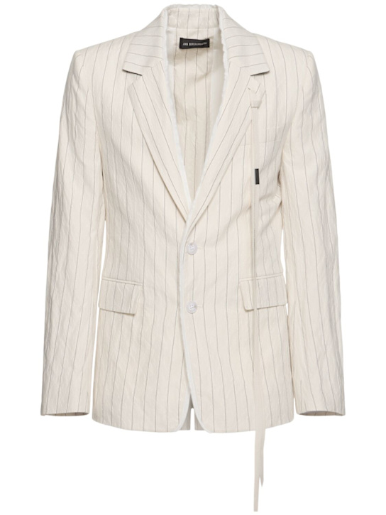 Ann Demeulemeester: Hansteen tailored cotton blend blazer - Ecru - men_0 | Luisa Via Roma
