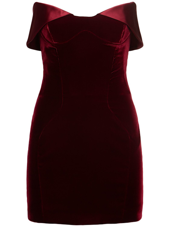Strapless velvet mini dress - Thumbnail 1
