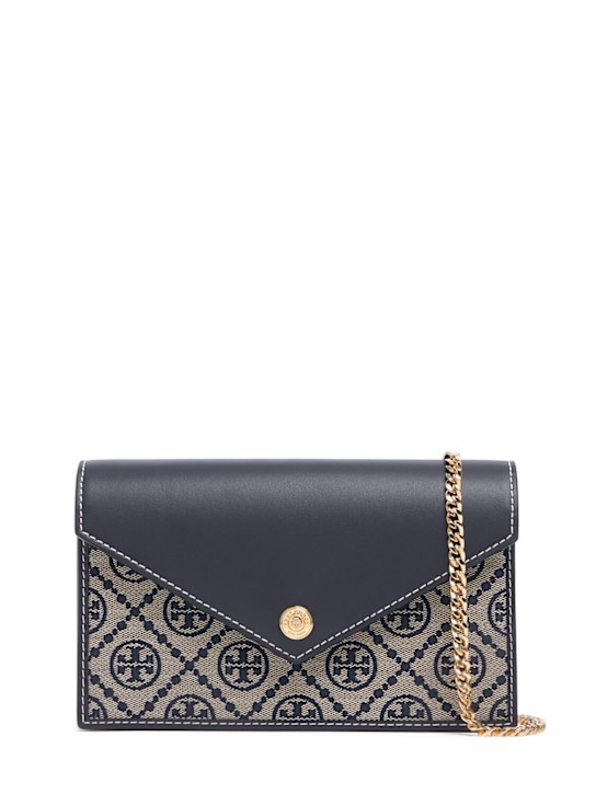 Tory Burch: T Monogram Envelope chain wallet - women_0 | Luisa Via Roma