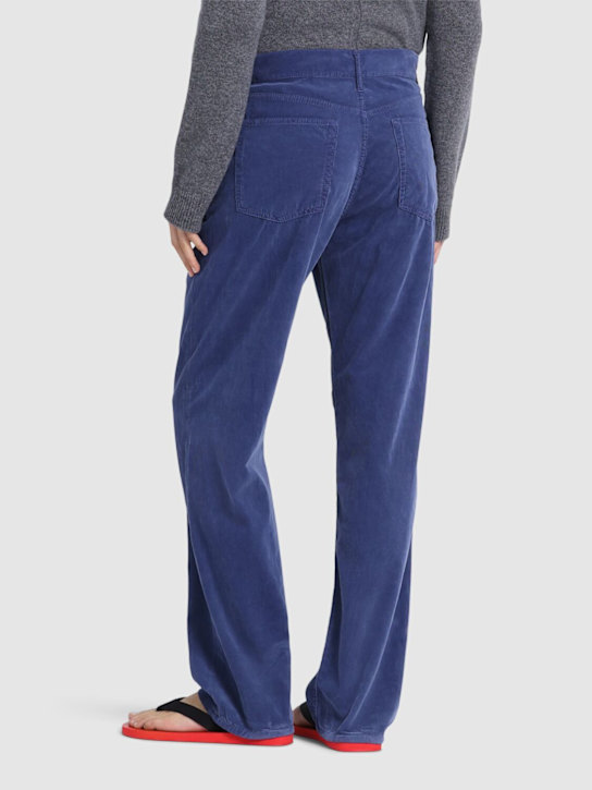 The Row: Tarley cotton corduroy straight pants - Washed Blue - women_2 | Luisa Via Roma
