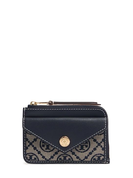 Tory Burch: T Monogram zip card case - women_0 | Luisa Via Roma