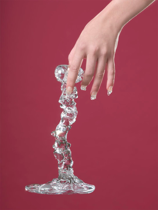 Polspotten: Drip large glass candleholder - Transparent - ecraft_1 | Luisa Via Roma
