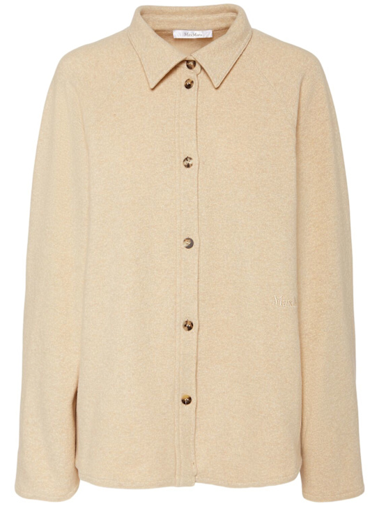 Max Mara: Ceci cashmere blend knit shirt - women_0 | Luisa Via Roma