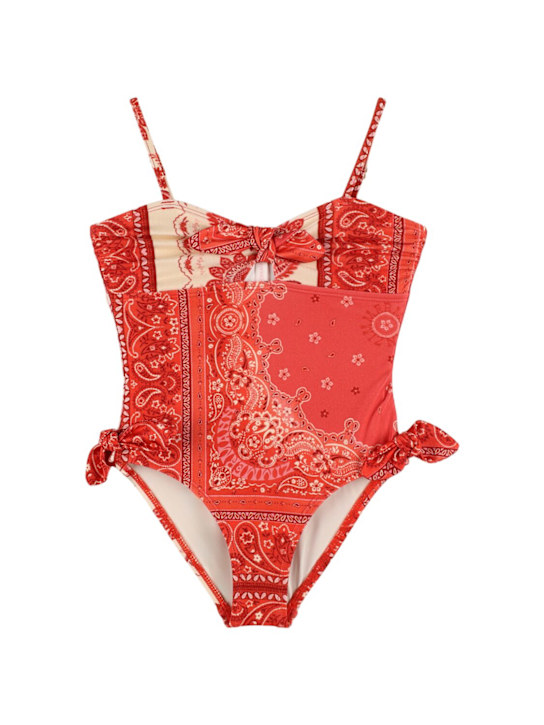 Zimmermann: Printed lycra one piece swimsuit - Kırmızı - kids-girls_0 | Luisa Via Roma