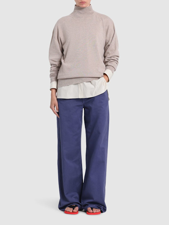 The Row: Jabari cashmere knit turtleneck sweater - Beige - women_1 | Luisa Via Roma