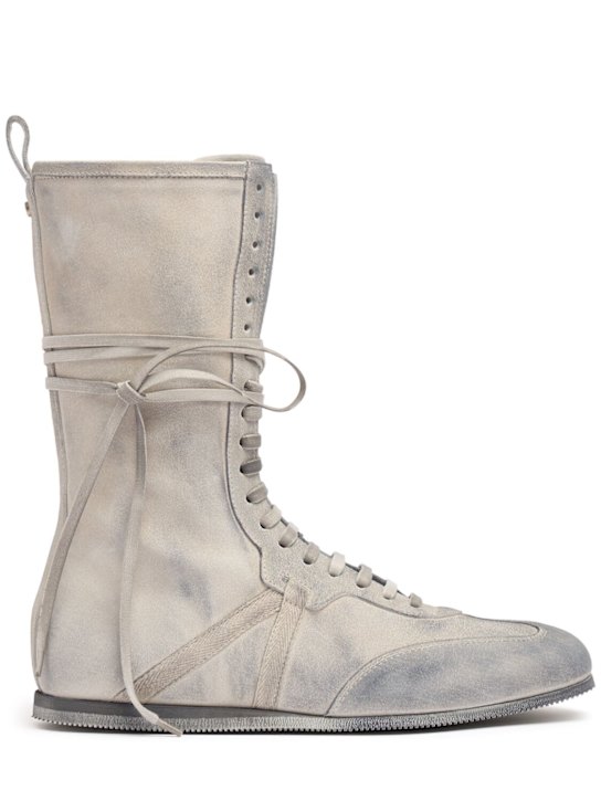Ann Demeulemeester: Fides suede high top sneakers - women_0 | Luisa Via Roma