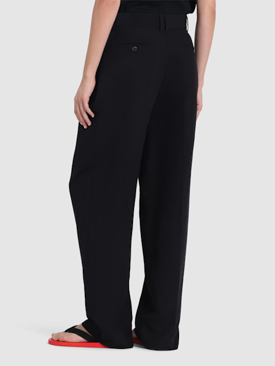 The Row: Lilas wool blend wide pants - Black - women_2 | Luisa Via Roma