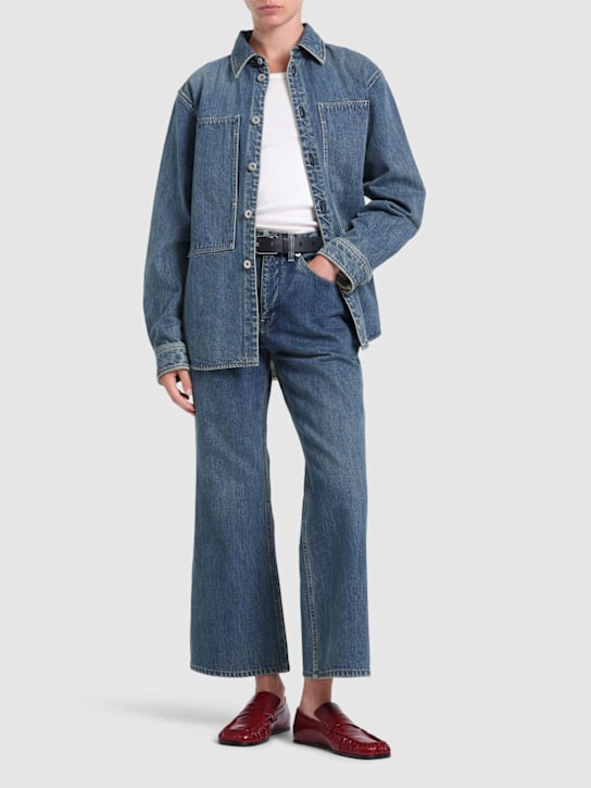 Jil Sander: Cropped denim wide jeans - women_1 | Luisa Via Roma