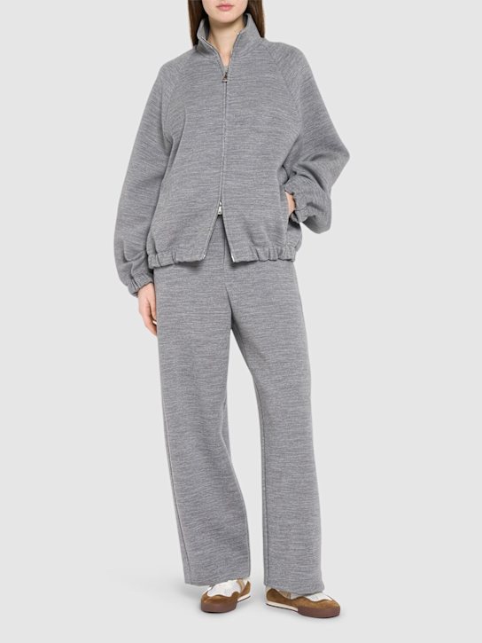 Max Mara: Frine wool blend zip-up sweatshirt - women_1 | Luisa Via Roma